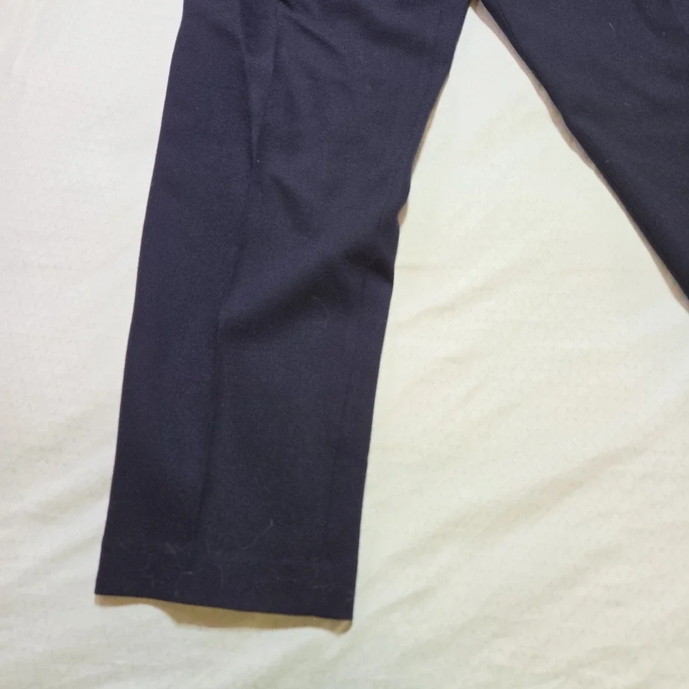 Rafaella Dress Pants Womens Size 12 Black 100% Wool Slacks Pleated Career